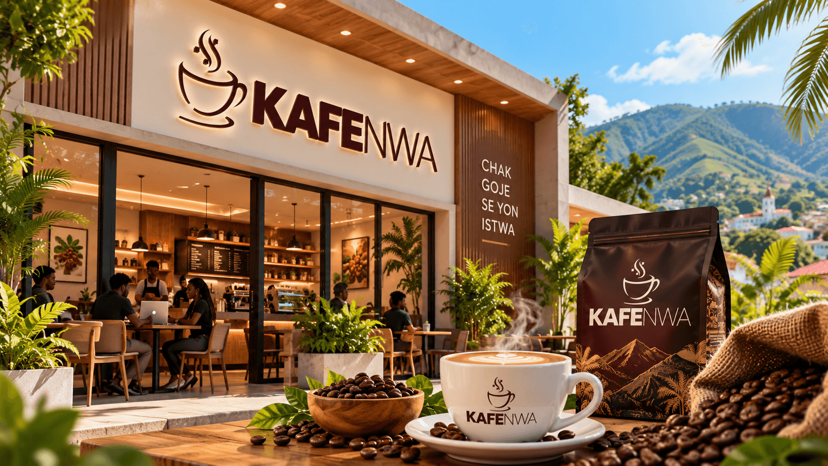 KAFENWA ap bati yon mak kafe Ayisyen ki konekte gou, kilti ak istwa.
